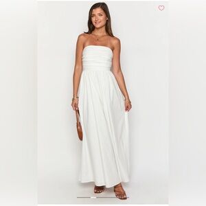 Beginning boutique Josianne white strapless maxi dress
